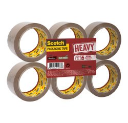 Scotch Packaging Tape Heavy 50mm x 66m Brown 6 Rolls