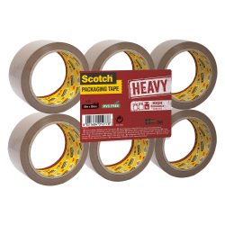 Scotch Packaging Tape Heavy 50mm x 66m Brown 6 Rolls