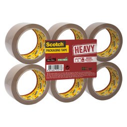 Scotch Packaging Tape Heavy 50mm x 66m Brown 6 Rolls