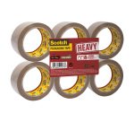 Scotch Packaging Tape Heavy 50mm x 66m Brown 6 Rolls