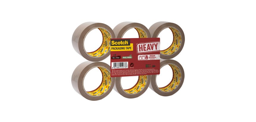 Scotch Packaging Tape Heavy 50mm x 66m Brown 6 Rolls