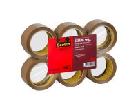 Scotch Packaging Tape Heavy 50mm x 66m Brown 6 Rolls