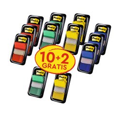 Index Post-it 680P10+2 Assortiti senza rigatura 25,4 x 43,2 mm 2,54 x 4,32 cm 70 g/m² 10 unità da 50 segnapagina
