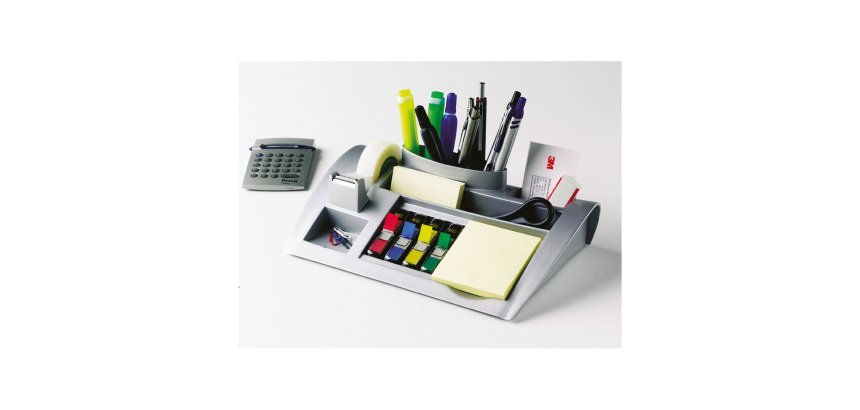 Post-it Desk Organiser C50 Plastic Silver 25.6 x 16.6 x 6.8 cm
