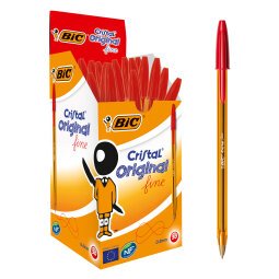 BIC Cristal Original Fine Ballpoint Pen Fine 0.3 mm Black Pack of 50