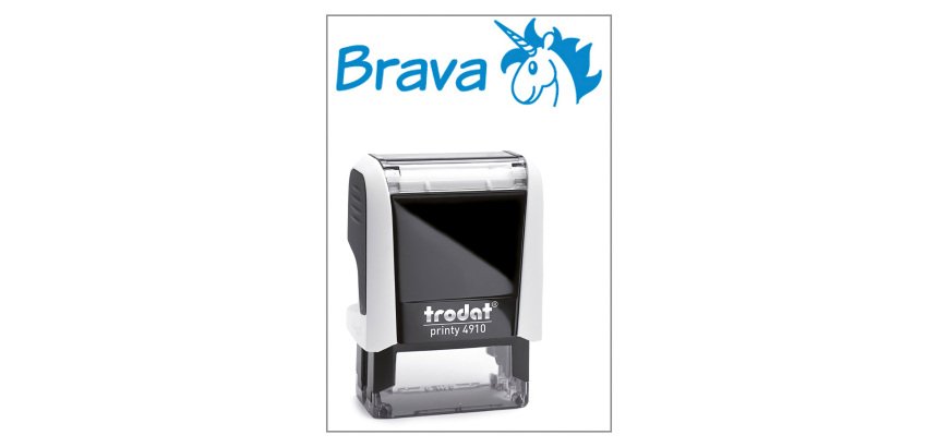 Timbro Trodat Printy 4910 "Brava" bianco