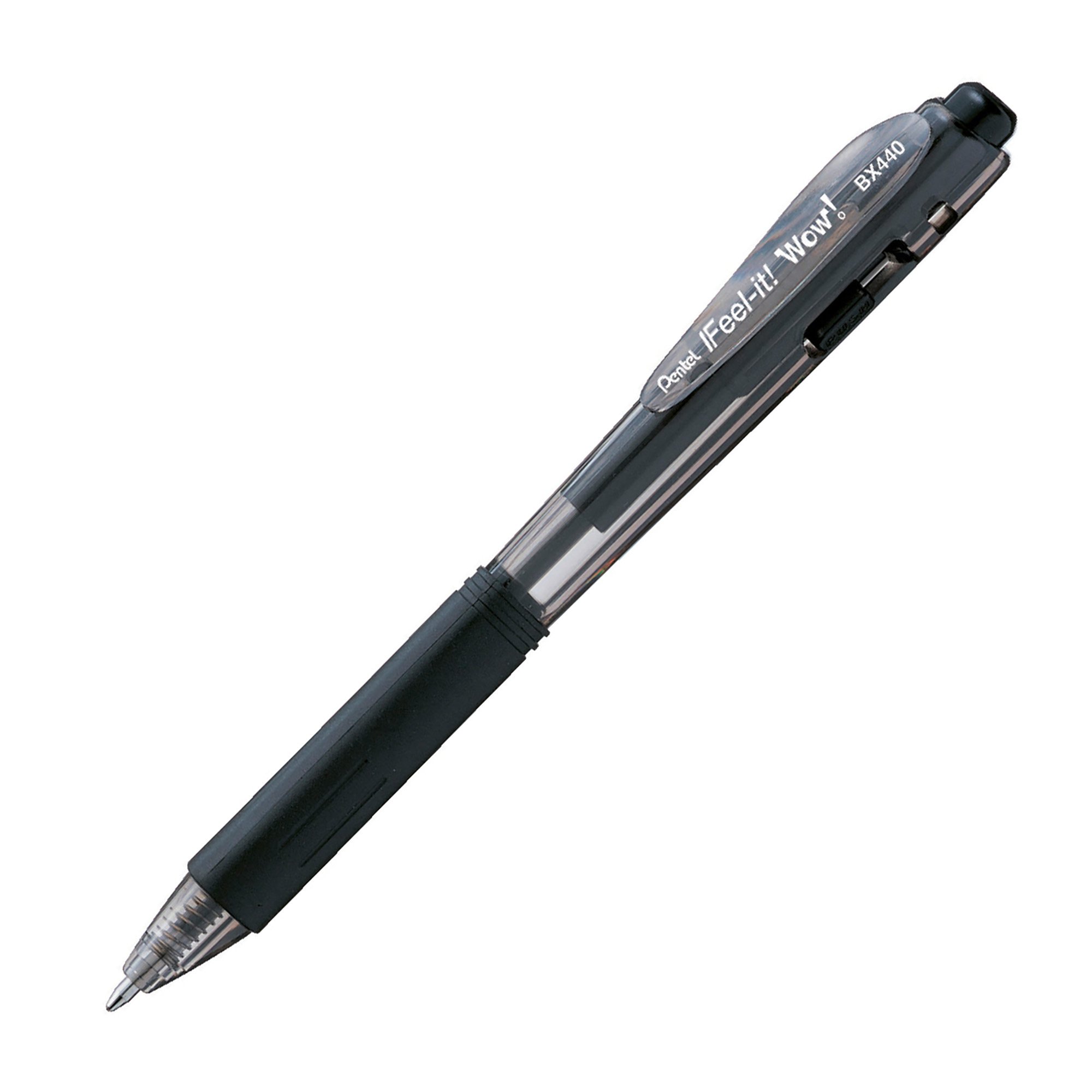 Pentel Line Penna A Sfera 0,8mm (Tratto 0,4mm) - Confezione Da 12, Design Retrò Con Inchiostro Ultra Liscio