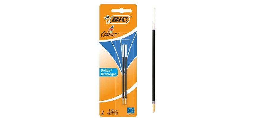 BIC Ballpoint Pen Refill 4 Colours 0.4 mm Black Pack of 2