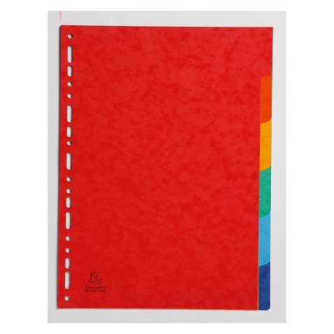 Exacompta 1406E A4 Red 6 tabs mottled pressboard blank