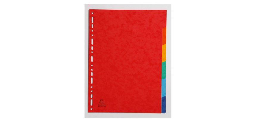 Divisori Exacompta in cartoncino lustré 225 g/m² A4 Assortiti 6 tasti neutri 18 fori
