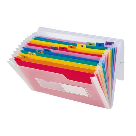 Exacompta Expanding File Crystal A4 Assorted Plastic