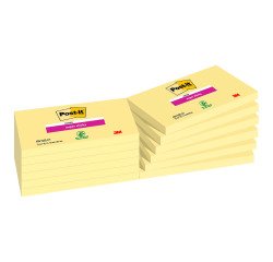 Post-it Super Sticky Notes Canary Yellow 127 x 76 mm 12 Pads of 90 Sheets