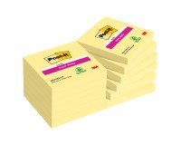 Post-it Super Sticky Notes 76 x 76 mm Canary Yellow Square 12 Pads of 90 Sheets