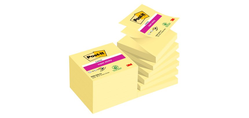 Ricariche Post-it Super Sticky a Z Giallo Canary 76 x 76 mm 12 unità da 90 fogli