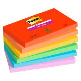 Post-it Bora Bora Super Sticky Notes 127 x 76 mm Assorted Colours Rectangular 6 Pads of 90 Sheets