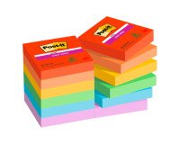 Post-it Bora Bora Super Sticky Notes 47.6 x 47.6 mm Assorted Colours Square 12 Pads of 90 Sheets