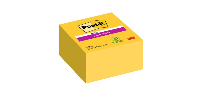 Post-it Super Sticky Notes 76 x 76 mm Yellow Square 350 Sheets