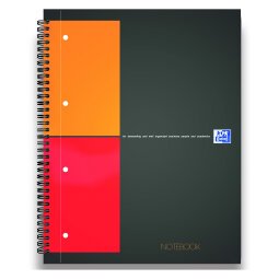 Blocchi spiralati OXFORD International Notebook Nero, Arancione A quadretti 4 fori A4+ 21 (l) x 29,7 (h) cm 80 g/m²
