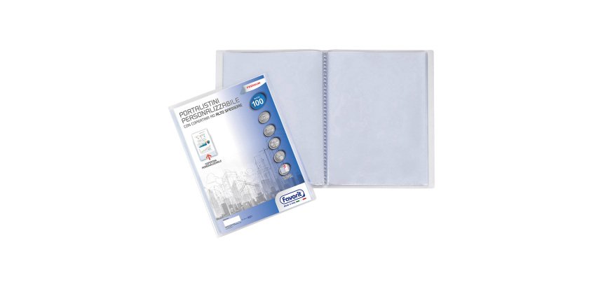 Portalistino personalizzabile FAVORIT Premium A4 trasparente polipropilene 22 x 30 cm