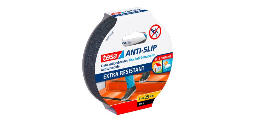 Nastro antiscivolo tesa® nero, 25 mm x 5 m