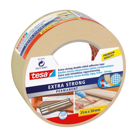 Nastro biadesivo tesa Extra strong Bianco 50 mm x 25 m