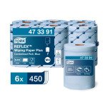 Tork Reflex™ Carta asciugatutto Plus blu M4, SmartCore®, 6 rotoli da 450 strappi