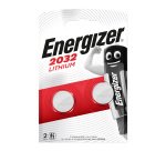 Energizer Button Cell Batteries CR2032 3V Lithium Pack of 2