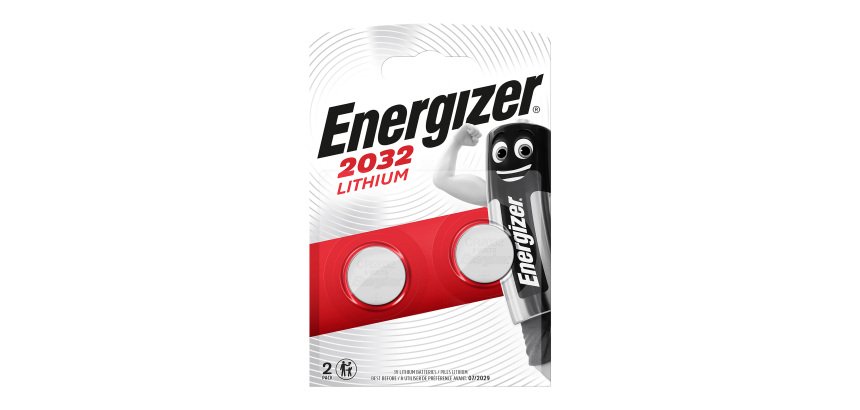 Energizer Button Cell Batteries CR2032 3V Lithium Pack of 2