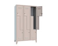 Armadio spogliatoio 6 Scompartimenti ante grigio 1.020 x 500 x 1.800 mm