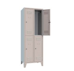 Armadio spogliatoio 4 Scompartimenti ante grigio 615 x 500 x 1.800 mm