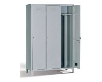 Armadio spogliatoio 3 posti con divisorio sporco pulito e ripiano superiore ante grigio 1200 x 500 x 1.800 mm