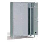 Armadio spogliatoio 3 posti con divisorio sporco pulito e ripiano superiore ante grigio 1200 x 500 x 1.800 mm