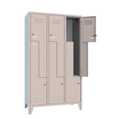 Armadio spogliatoio 4 Scompartimenti ante grigio 690 x 500 x 1.800 mm