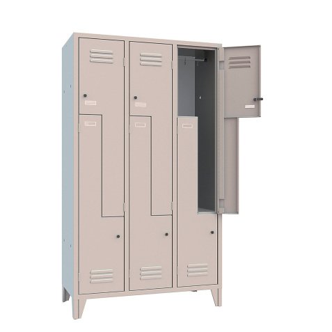 Armadio spogliatoio 4 Scompartimenti ante grigio 690 x 500 x 1.800 mm