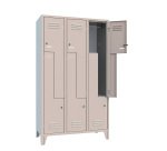 Armadio spogliatoio 4 Scompartimenti ante grigio 690 x 500 x 1.800 mm