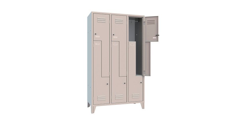 Armadio spogliatoio 4 Scompartimenti ante grigio 690 x 500 x 1.800 mm