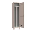 Armadio spogliatoio 1 posto con divisorio sporco pulito e ripiano superiore ante grigio 420 x 500 x 1.800 mm