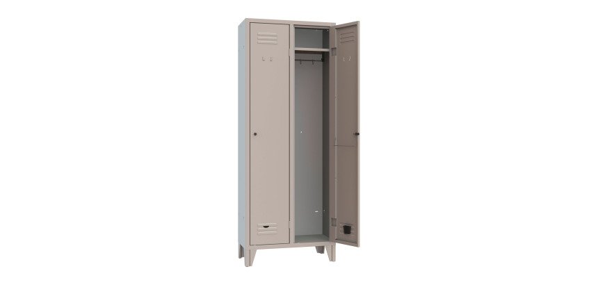 Armadio spogliatoio Metallico 2 Scompartimenti ante grigio 690 x 330 x 1.800 mm