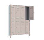Armadio spogliatoio 8 Scompartimenti ante grigio 1.200 x 500 x 1.800 mm