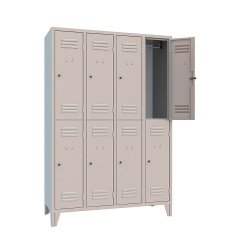Armadio spogliatoio 8 Scompartimenti ante grigio 1.200 x 500 x 1.800 mm