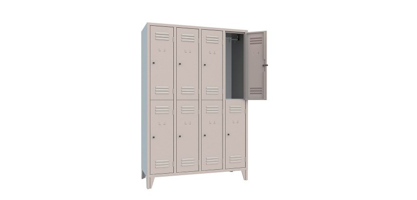 Armadio spogliatoio 8 Scompartimenti ante grigio 1.200 x 500 x 1.800 mm