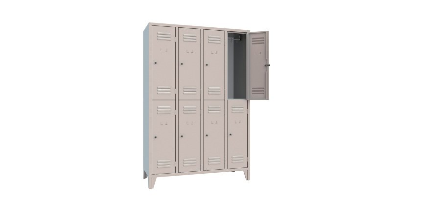 Armadio spogliatoio 8 Scompartimenti ante grigio 1.200 x 500 x 1.800 mm