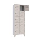 Armadio spogliatoio 10 Scompartimenti ante grigio 61,5 x 50 x 180 cm