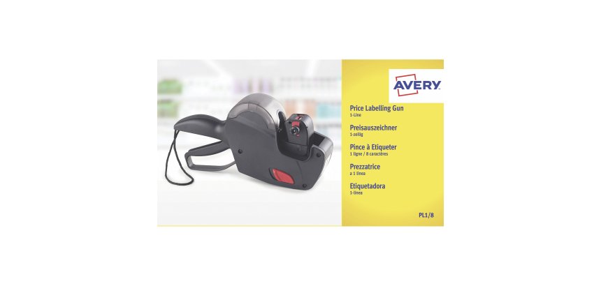 AVERY Prezzatrice 1 linea, stampa fino a 8 caratteri, design ergonomico e resistente