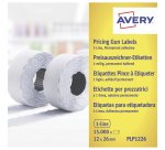 AVERY Etichette adesive per prezzatrici a 1 linea, adesivo permanente, 26x12mm, 1500 etichette per rotolo, 10 rotoli per confezione