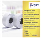 AVERY Etichette adesive per prezzatrici a 2 linea, adesivo permanente, 26x16mm, 1200 etichette per rotolo, 10 rotoli per confezione