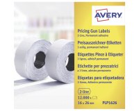 AVERY Etichette adesive per prezzatrici a 2 linea, adesivo permanente, 26x16mm, 1200 etichette per rotolo, 10 rotoli per confezione