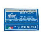 Punti metallici Zenith 130LL passo 6/4 mm Argento 10 fogli 10000 fermagli