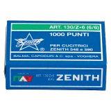 Punti metallici Zenith 130Z passo 6/6 mm Argento 30 fogli 10000 fermagli