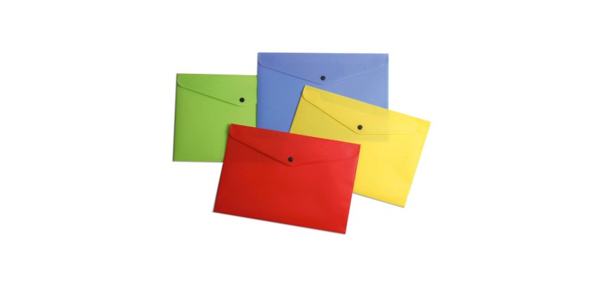 Buste con bottone A4 Beautone PP assort 12 pezzi